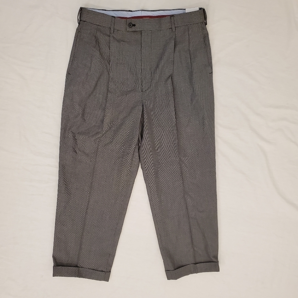 Louis Raphael black & white tick weave dress pants men's 33/27